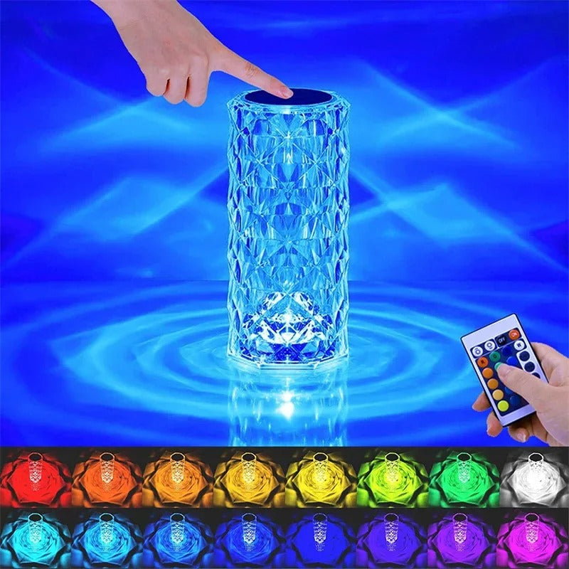 Crystal Table Lamp 16 Colors – Remote Control LED Night Light