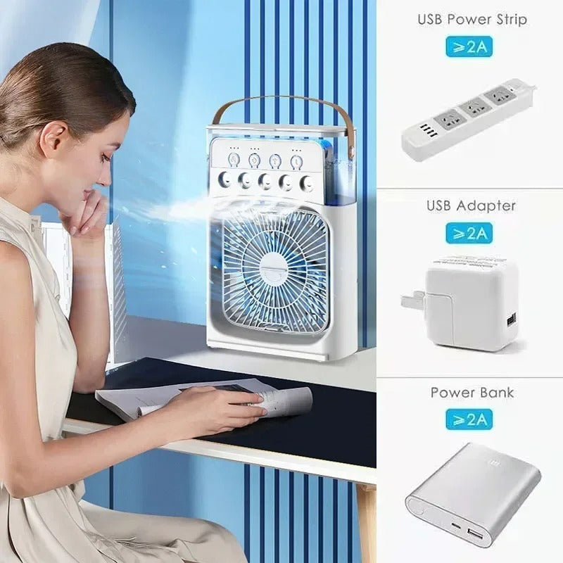 Portable Desktop Air Conditioner Fan – Mini Air Cooler with USB Power