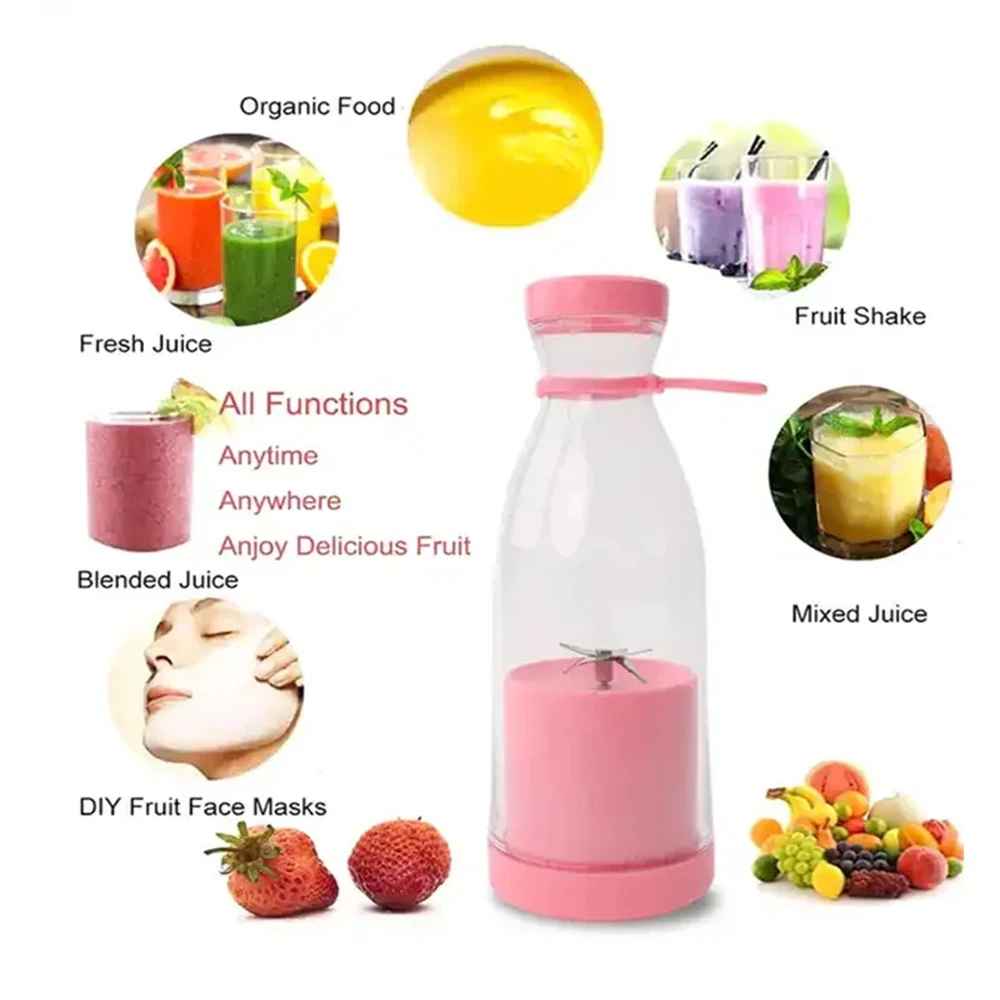 Portable Mini Electric Juicer Blender – USB Rechargeable