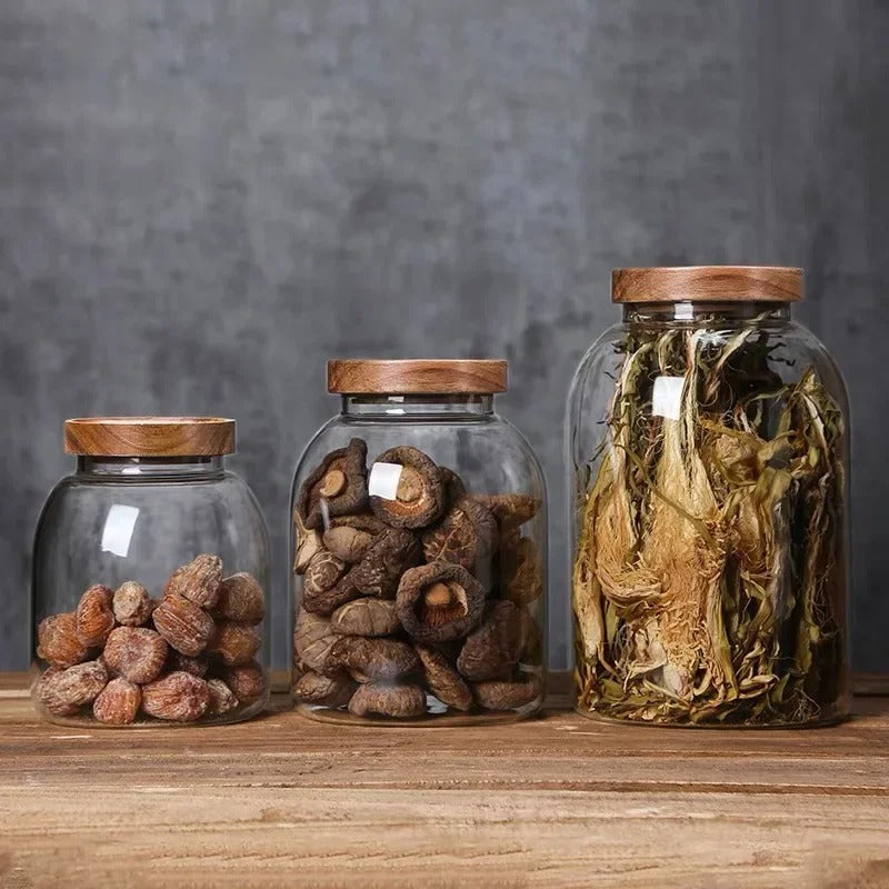 Clear Glass Storage Jar with Airtight Lid – Kitchen Container