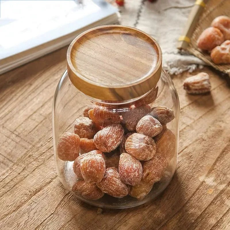 Clear Glass Storage Jar with Airtight Lid – Kitchen Container
