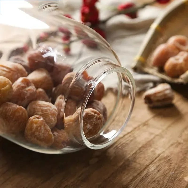 Clear Glass Storage Jar with Airtight Lid – Kitchen Container