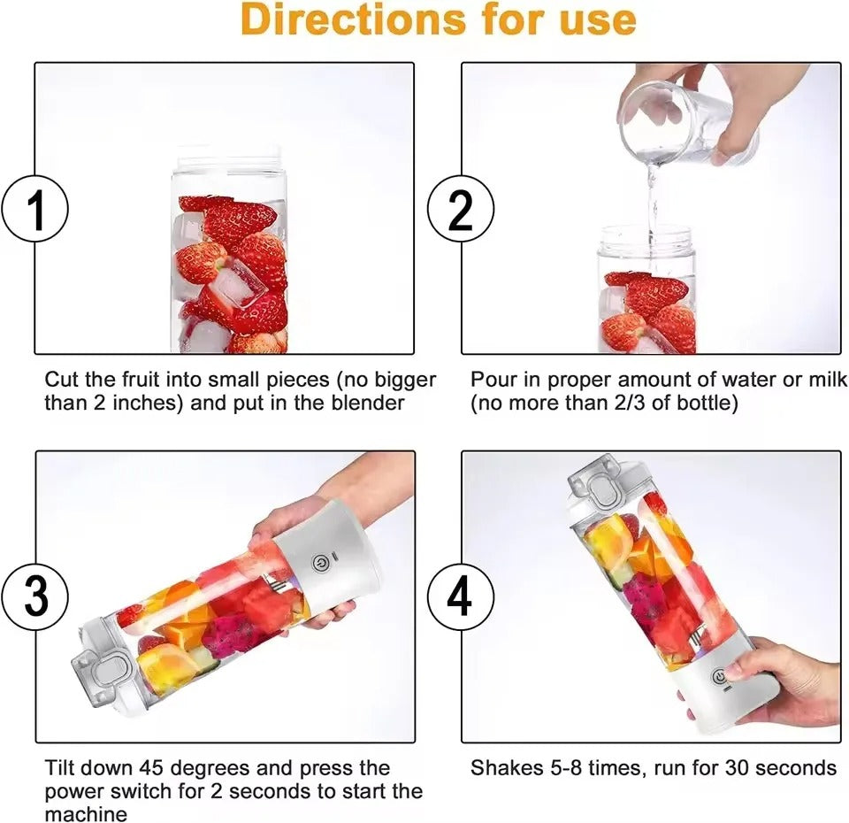 Portable Mini Electric Juicer Blender – USB Rechargeable