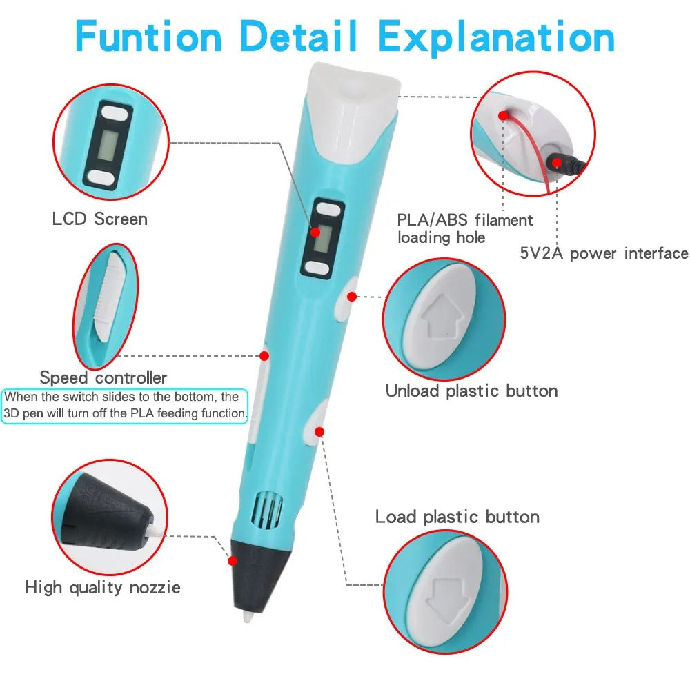 3D Printing Pen – DIY Drawing & Craft Pen for Kids & Adults