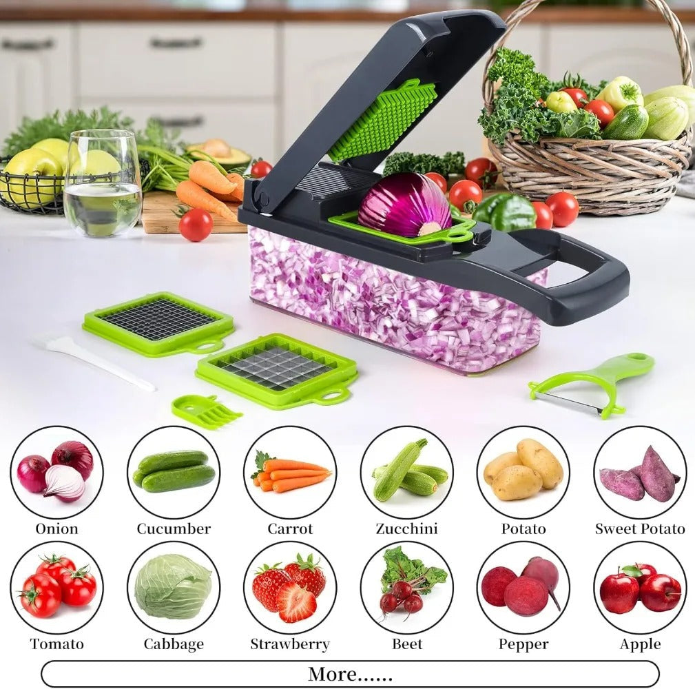 Speedy Vegetable Chopper – 12 Pieces Manual Kitchen Set