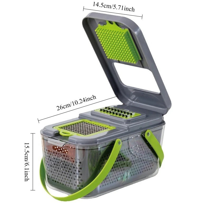 Speedy Vegetable Chopper – 12 Pieces Manual Kitchen Set