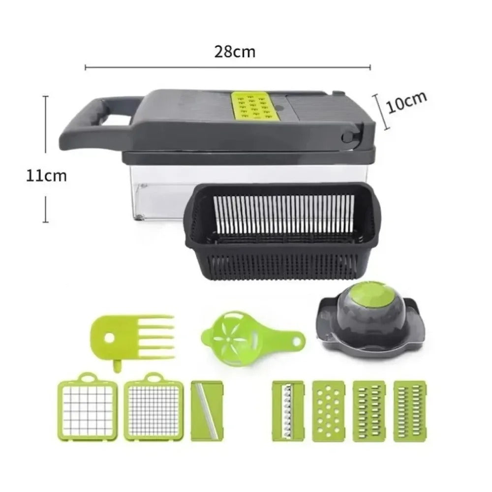 Speedy Vegetable Chopper – 12 Pieces Manual Kitchen Set